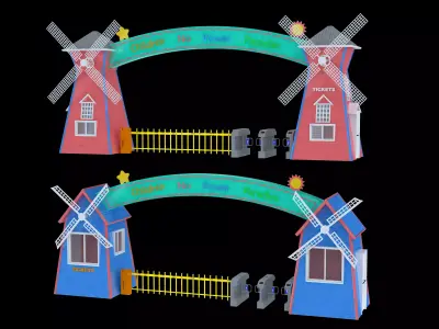 Amusement park gate 3D model
