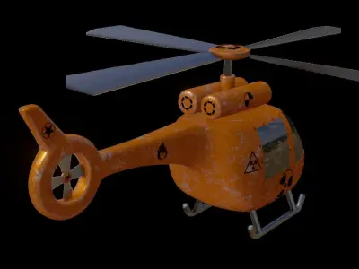 Heli Copter Low-poly 3D model