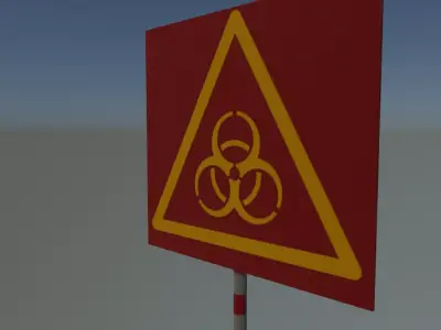 sign biohazard Free low-poly 3D model