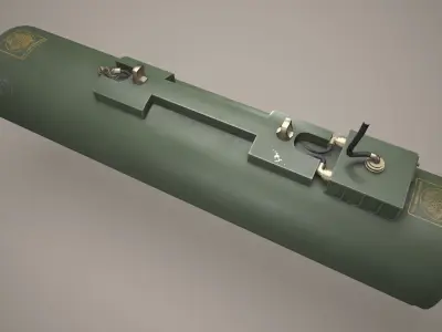 Rocket Launcher FZ225 With Missiles Low-poly 3D model