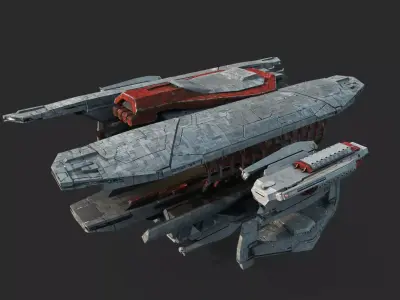 Future Sci-Fi Space Shipyard 3D model