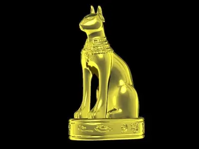 Egyptian Cat Statue 3D model