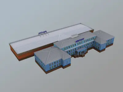 Airport Terminal UIII Old Terminal Low-poly 3D model