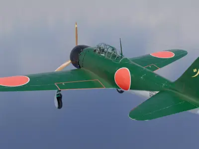 Mitsubishi A6M5 Reisen - Zero 3D model