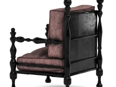 Chair with cushion and legs Free 3D model