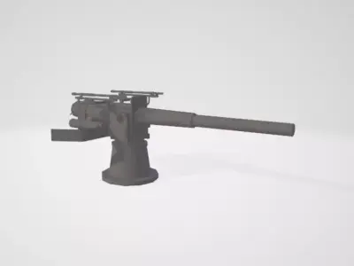 NAVAL GUN WW1 and WW2 Low-poly 3D model