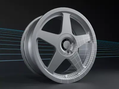OZ-Racing Futura wheel Low-poly 3D model