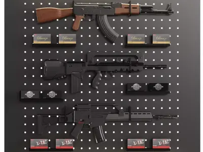 Store Show Case 12 Gun Store 3 Low-poly 3D model