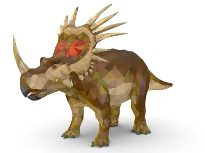 Dinosaur Styraco Lowpoly Art Style Animal Low-poly 3D model