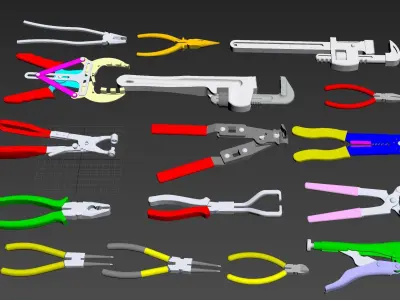 Pliers set of 3D model