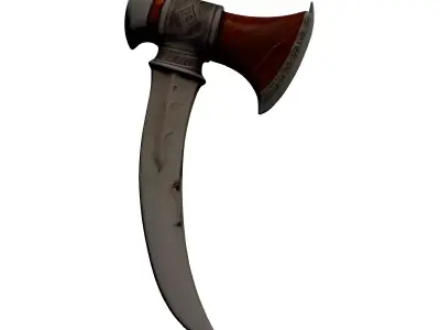 Ornate Fantasy Ceremonial Axe 3D model