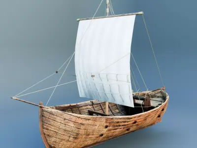 Medieval boat - Kalmar Boat Low-poly 3D model