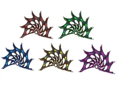 a Set of Fan Weapons Low-poly 3D model