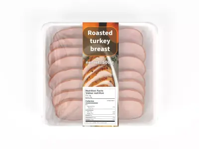 Deli sausages Cooked Turkey Breast Low-poly 3D model