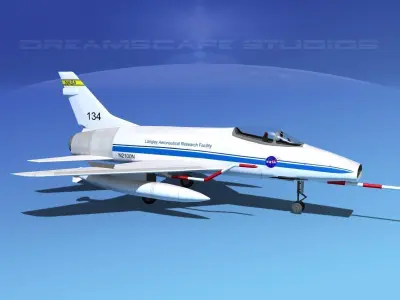North American F-100E  Super Sabre NASA 3D model