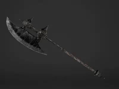Execution Great Battleaxe Low-poly 3D model