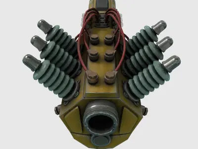 Low-Poly Tesla Rifle With PBR Materials Low-poly 3D model