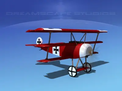 Fokker DR-1 Triplane Richthoven 3D model