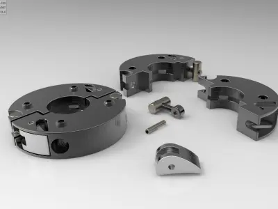 Sectors Ring Cam lever clamp for shaft 3D model