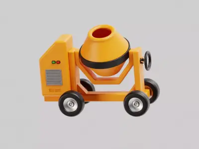 Concrete Mixer  Low-poly 3D model