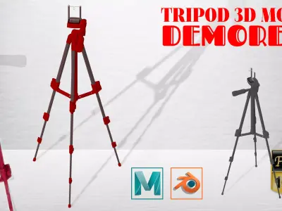 3D Tripod Low-poly 3D model