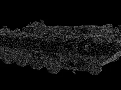 Destroyed and burnt Russian BMD-2 Photoscan PBR Game Ready Low-poly 3D model