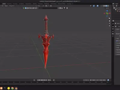 Crimson Requiem Dagger Dark Fantasy Game Ready Weapon Low-poly 3D model