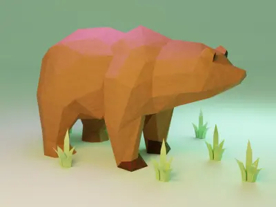 Low Poly Bear Free low-poly 3D model