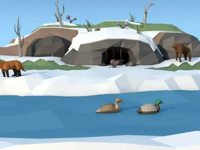 Spring Animal Pack Free low-poly 3D model