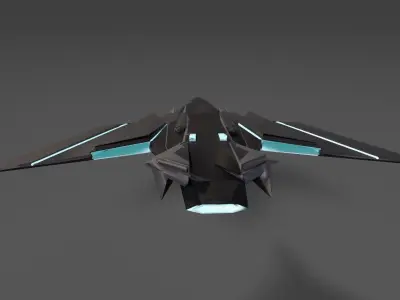 Sci Fi Lowpoly Jet Free low-poly 3D model