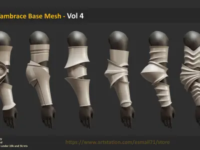 30 Vambrace Base Mesh - Vol 4 Low-poly 3D model