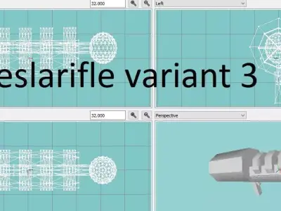 teslacoil rifle variant 3 Free low-poly 3D model