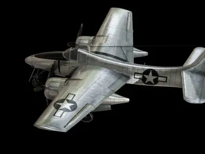 Grumman F7F Tigercat Low-poly 3D model