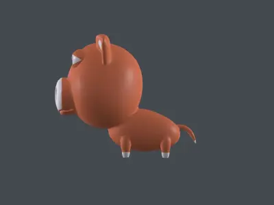 Pig animal cartoon model Low-poly 3D model