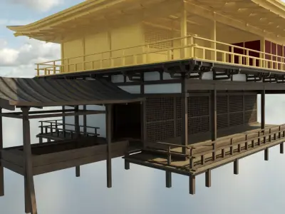 Kyoto Golden Palace Low-poly 3D model