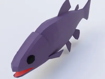 Rainbow trout fish 3d model  Low-poly 3D model