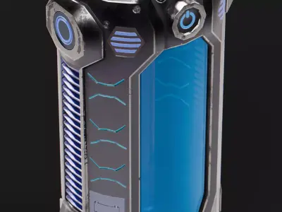 Sci-Fi Energy Cell Battery Low-poly 3D model