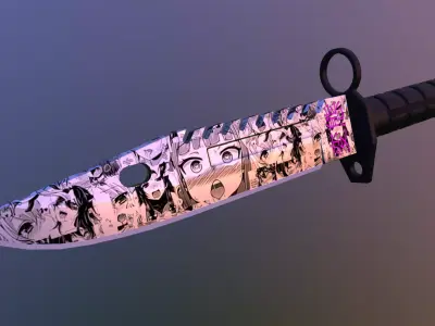 M9 Bayonet Ahegao Low-poly 3D model