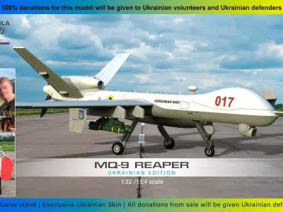 MQ-9 Reaper Block5 Ukrainian Edition HIGH QUALITY 3D PRINT MODEL 3D print model