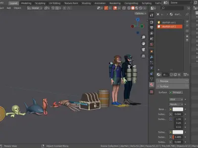 Underwater Adventure Hunt Low-poly 3D model