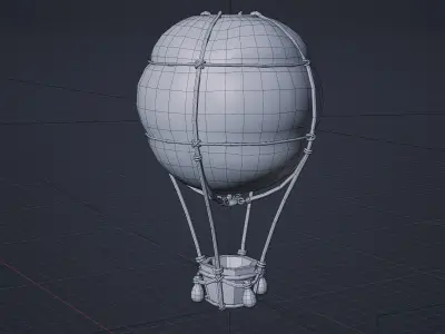 Air Balloon Low-poly 3D model