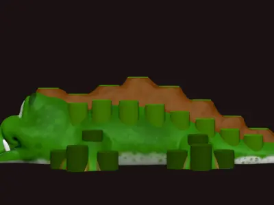 crocodile made of blocks 3D model