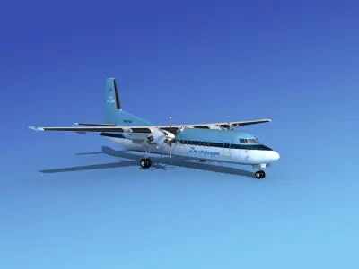 Fokker 50 KLM City Hopper 3D model