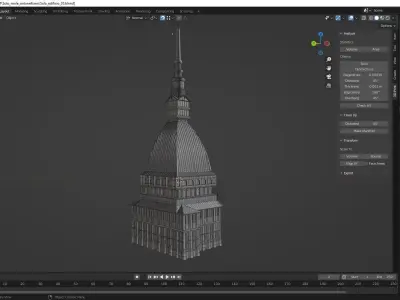 Torino Mole Antonelliana For 3d printer Low-poly 3D model