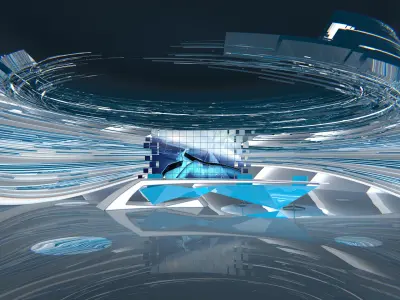 Virtual Broadcast Studio 20 PBR Low-poly 3D model