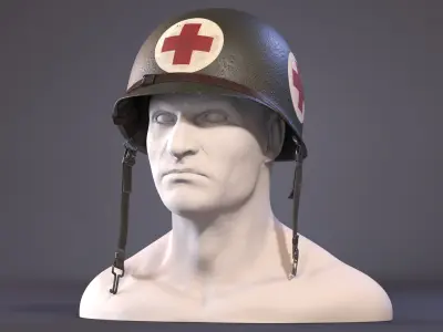 M1 Helmet WW2 - Medic 3D model