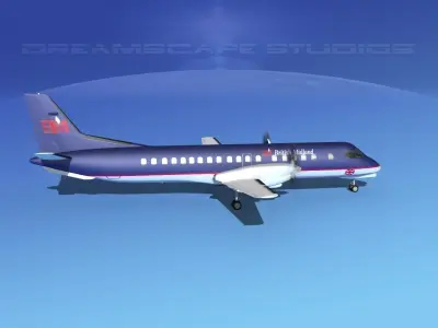 SAAB 2000 British Midland 3D model