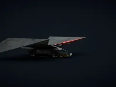 Futuristic Sci Fi AirForce Space Ship Transport Low-poly 3D model