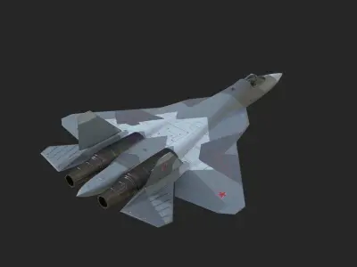 4 coatings of Sukhoi Su-57 Felon Stealth Fighter Low-poly 3D model