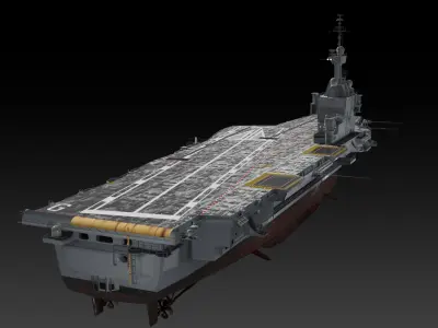 FS Charles de Gaulle Low-poly 3D model